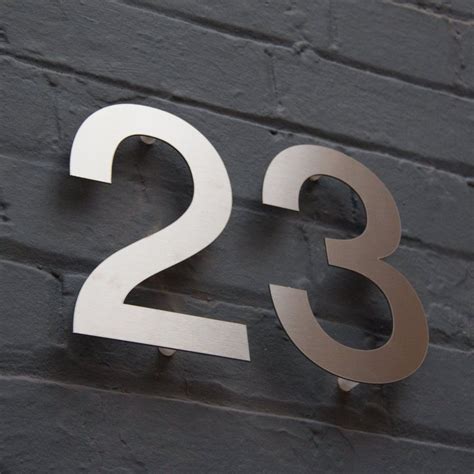 Designer Stainless Steel House Door Numbers Helvetica Large Architect