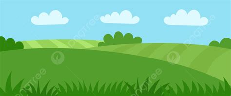 Green Meadow Field Summer Illustration Background Nature Elements