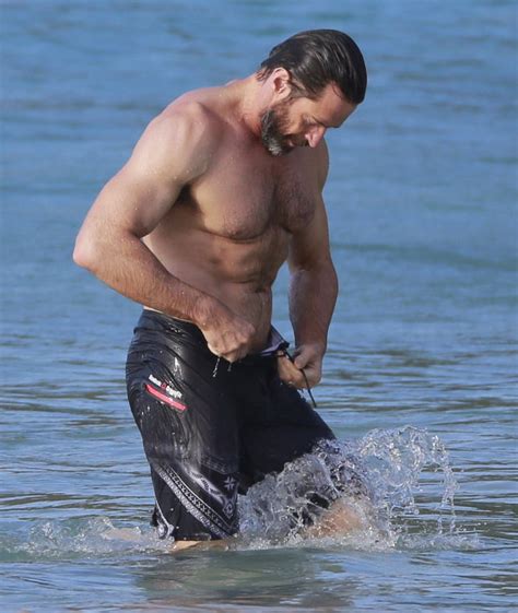 Hugh Jackman Shirtless In St Barts For His 20th Anniversary POPSUGAR
