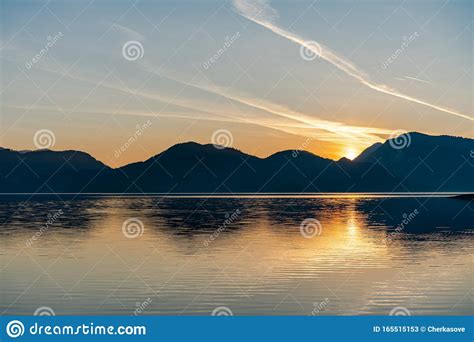 Beautiful Morning Landscape And Colorful Sunrise In The Alpine