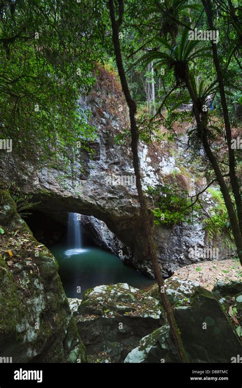 Die Natural Bridge Wasser Geformten Grotte Und Wasserfall Im