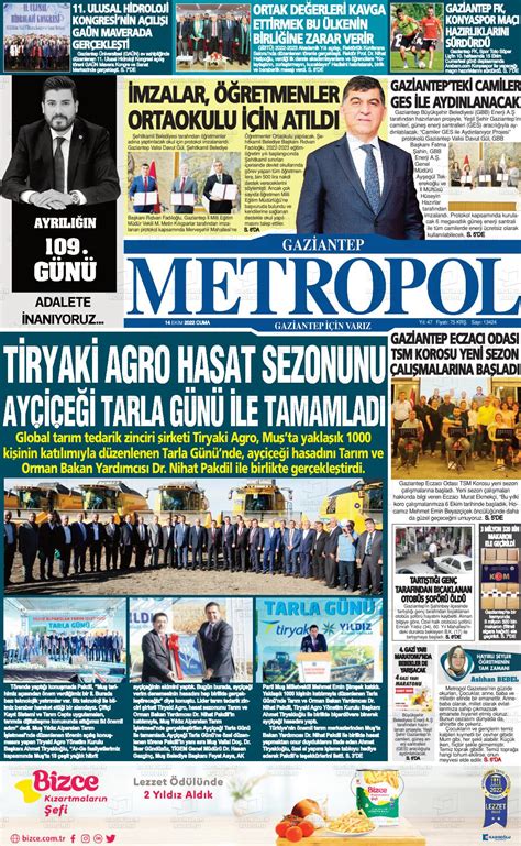 Ekim Tarihli Gaziantep Metropol Gazete Man Etleri