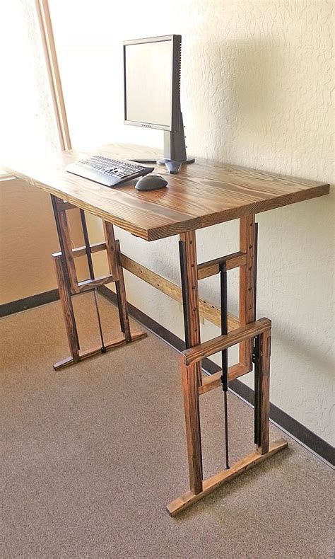 Manually Adjustable Wooden Standing Desk