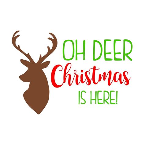 Oh Deer Christmas Is Here Svg Pdf Png  Dxf Eps File Etsy