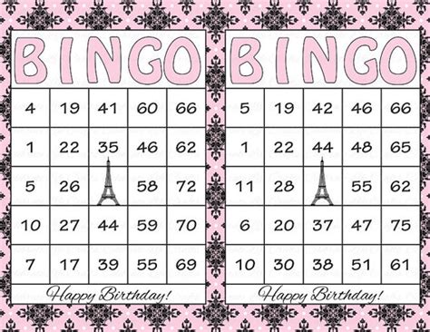Are you ready for bingo night? 30 Birthday Printable Bingo Cards Instant Download Pink