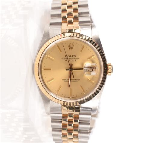 Rolex 18k Yellow Gold Stainless Steel 36mm Oyster Perpetual Datejust