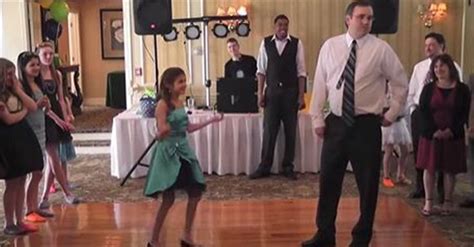 Her Dad Was Relucatant To Dance With Her When After She Insists Everyone Is In Shock Dad