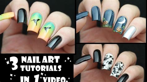 3 Nail Art Tutorials In 1 Video Youtube