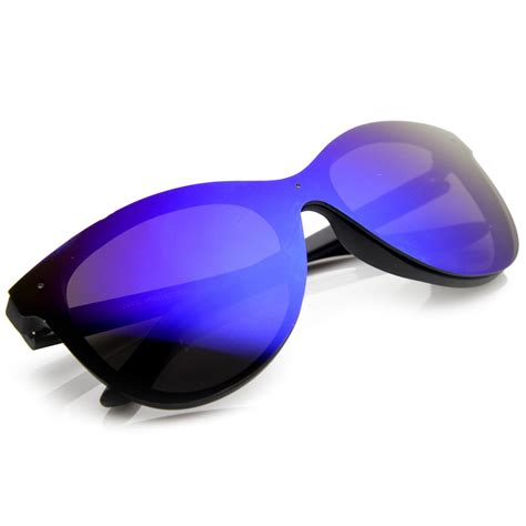 ultra futuristic flat shield mirror lens sunglasses zerouv