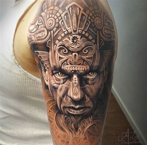 Inspírate con los mejores 57 tatuajes mexicanos con diseños aztecas
