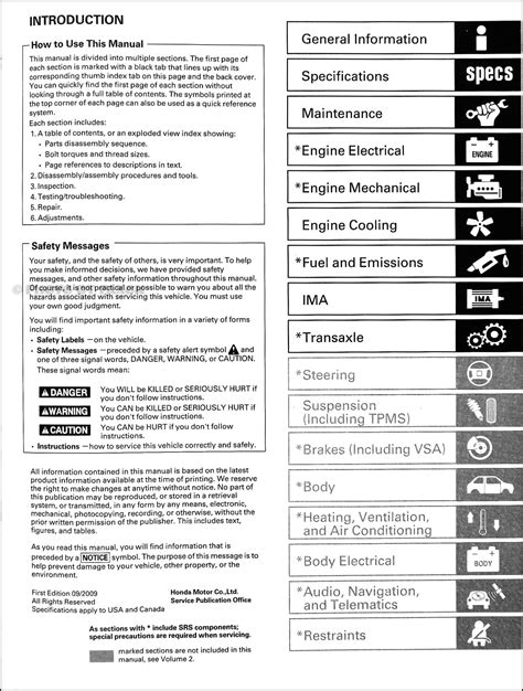2006 2010 Honda Civic Hybrid Repair Shop Manual Original Set