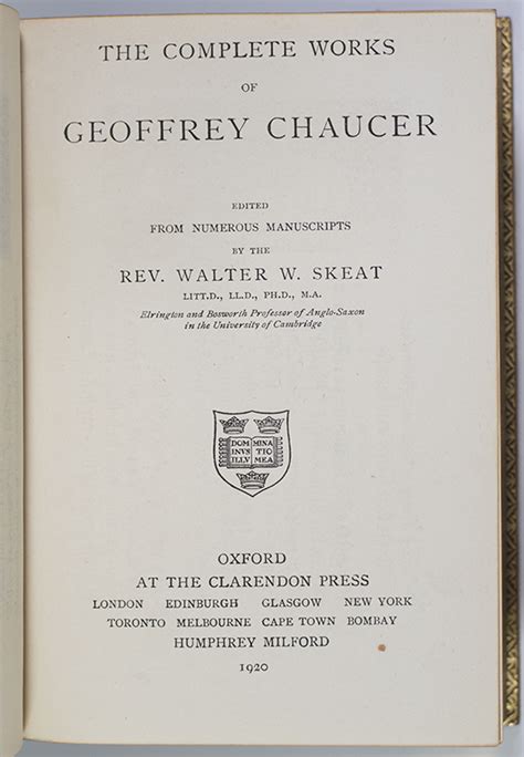 The Complete Works Of Geoffrey Chaucer Raptis Rare Books Fine Rare