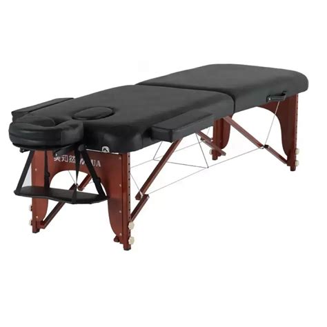 Portable Massage Tattoo Bed Black Leatherette Massage Table China Pu Massage Tables And Wooden