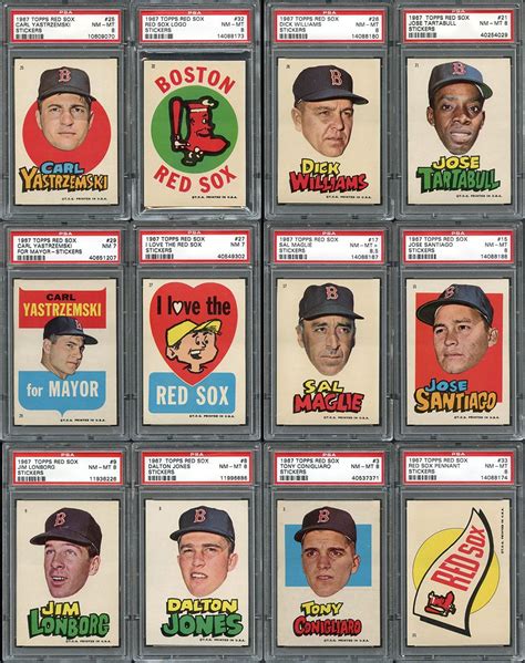 Lot Detail 1967 Topps Red Sox Stickers Complete Set All Psa Graded