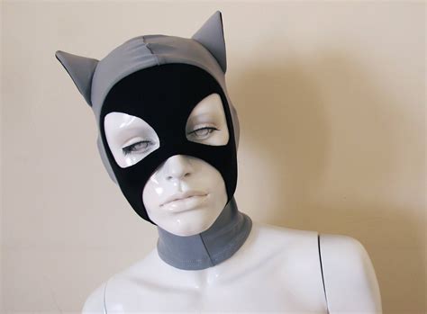 Catwoman Cowl Opaque Light Grey Etsy Cat Woman Costume Catwoman Cowl
