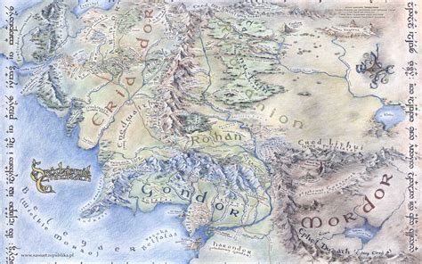 Large Detailed Map Of Middle Earth Desktop Wallpapers 1440x900