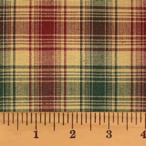 Vintage Christmas 1 Plaid Homespun Cotton Fabric Red Green Sold By