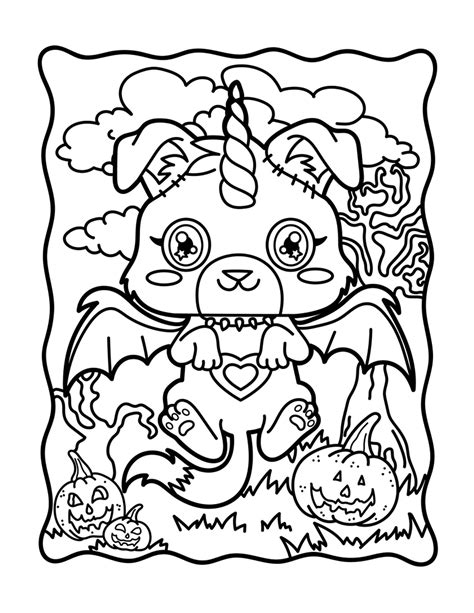Halloween Coloring Pages For Kids Halloween Cats Etsy Canada