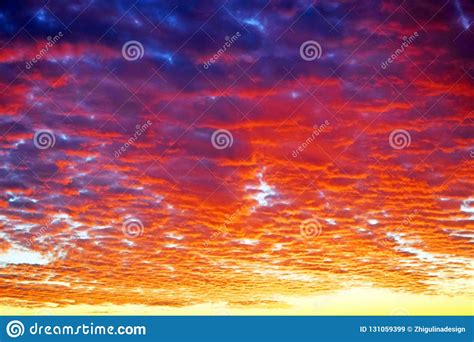 Beautiful Evening Sky With Cloud And Colorful Sunset Stock Image