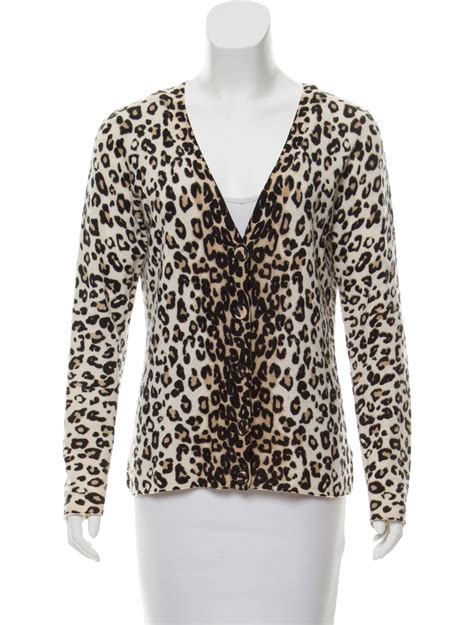 Magaschoni Cashmere Leopard Print Cardigan Clothing Wn125926 The