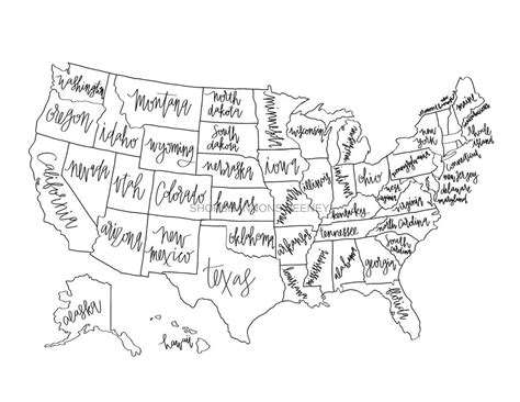Usa Travel Map Poster Us Map To Color In Us Travel Map Etsy Map My Xxx Hot Girl