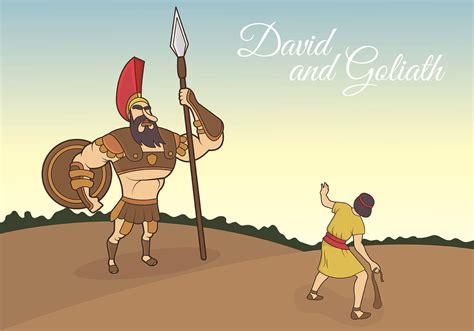 Vector Illustration Of David And Goliath 156603 Vector Art At Vecteezy