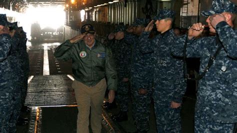 Defense Secretary Panetta Blasts Defense Budget Cuts In Visit To Ship