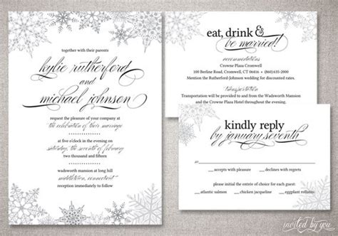 Winter Snowflake Kylie Wedding Invitation Suite Classic Modern