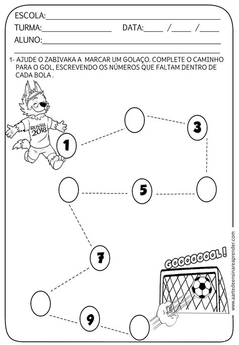 Atividade Pronta Com Tem Tica Copa Do Mundo Sequ Ncia Num Rica A Arte De Ensinar E Aprender