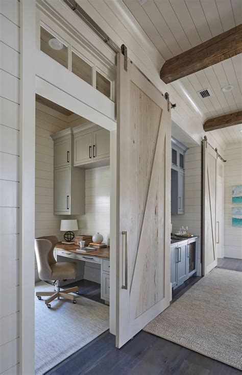 Home Office With Sliding Barn Door Office Inspiration