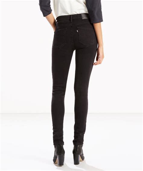 Levis Womens 721 High Rise Skinny Jeans Soft Black — Daves New York