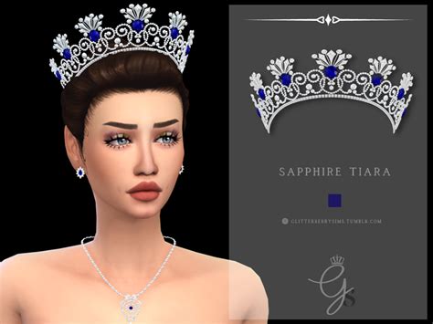 Sapphire Tiara Glitterberry Sims Sims Sims Hair Sims 4