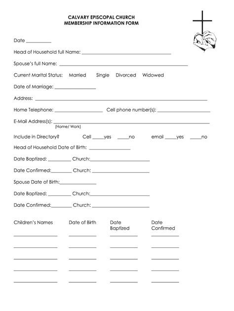 Printable Church Membership Form Pdf Fill Out And Sign Printable Pdf