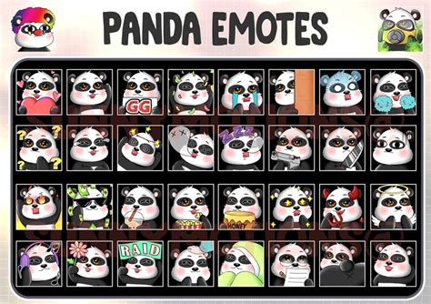 34 Twitch Discord Emotes Cute Panda Bear Kawai Chibi Emoji Etsy