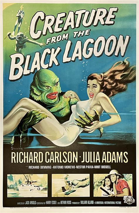 Original Creature From The Black Lagoon Movie Poster Universal Monster