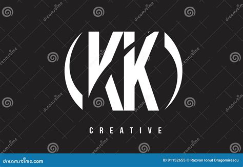 Kk K K White Letter Logo Design With Black Background Stock Vector Illustration Of Letter