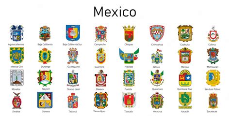 Escudo De Armas Del Estado De México Colección De Emblemas De Todas Las Regiones Mexicanas