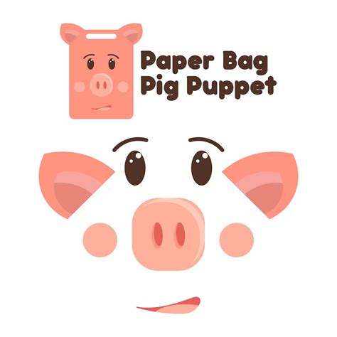 8 Best Images Of Pig Puppet Printable Cow Paper Bag Puppet For There