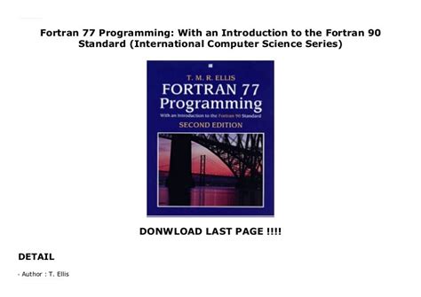 Fortran 77 Programming With An Introduction To The Fortran 90 Standa
