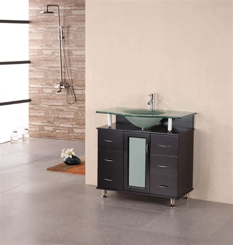 In this scenario, you will need a. 36 Inch Modern Single Sink Vanity with Frosted Glass ...