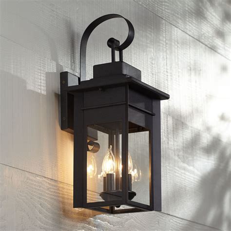 Franklin Iron Works Traditional Outdoor Wall Light Fixture Black