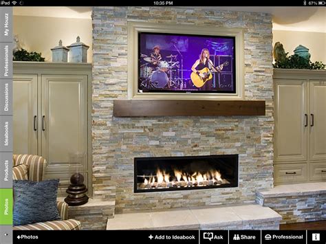 Framed Tv Rustic Mantel Over Linear Fireplace Tv Above Fireplace