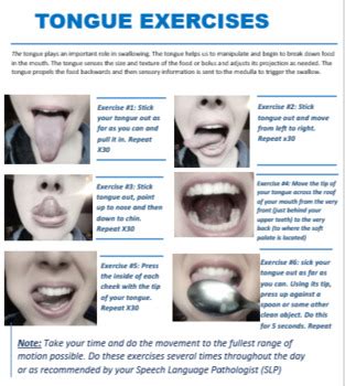 Oral Motor Exercises Patient Handouts Trackers Tpt