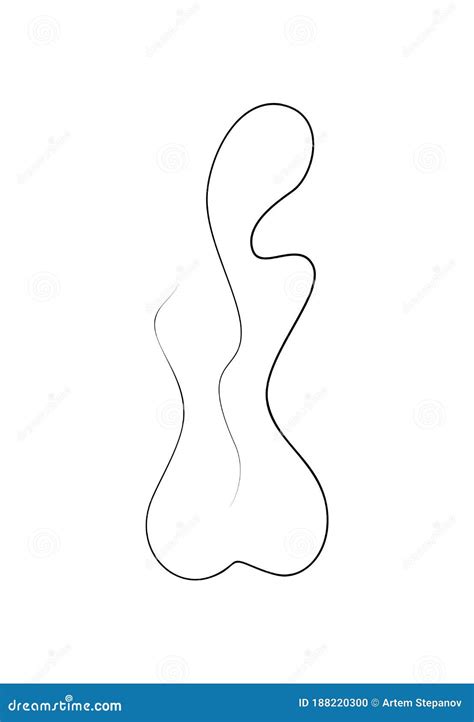 One Line Drawing Nude Female Body Beauty Woman Back Stock Vector