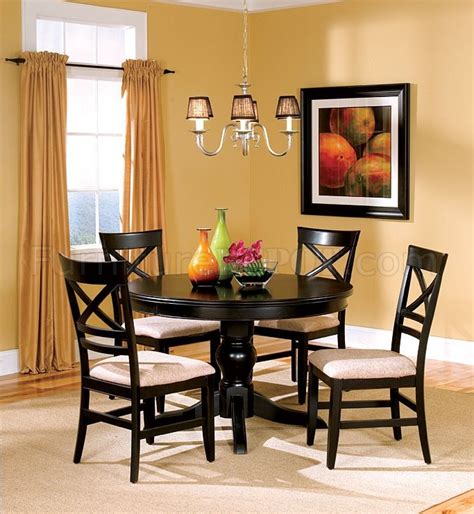 Let s check these images out. Black Finish Dining Room With Round Table