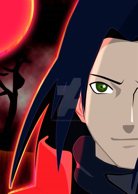 Anime Naruto First Hokage Digital Art Red Light By Preethirock On