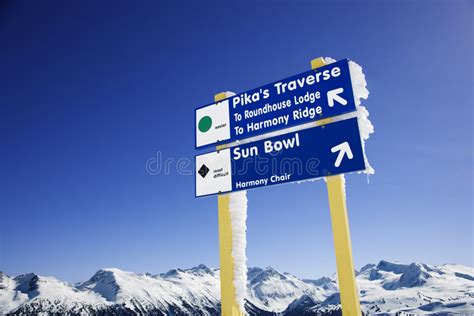 Ski Resort Trail Signs Stock Image Image Of Gear Difficult 2037671