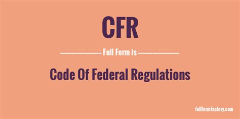 Cfr Abbreviation And Meaning Fullform Factory