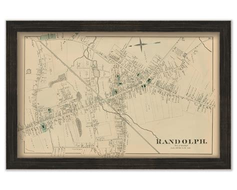 Village Of Randolph Massachusetts 1876 Map Replica Or Genuine Original