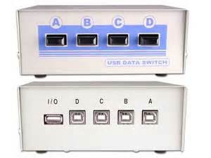 4 way USB Manual Switch Box, 1A 4B